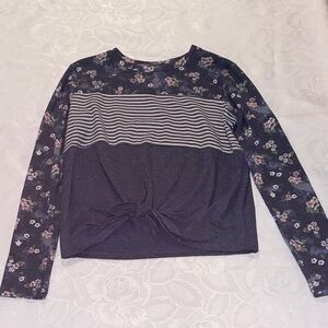 Belle Du Jour Striped Floral Top